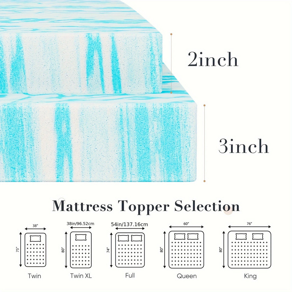 Memory Foam Mattress Topper CertiPUR-US Certified | Cooling Gel | 2" 3" 4" Thick | Standard & 5-Zone | Twin Full Queen King Cal-King