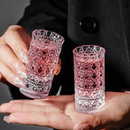 Diamond Engraved Shot Glasses Set of 4 or 6 – Elegant Crystal-Look Mini Spirit Glasses for Vodka, Whiskey & Cocktails – Reusable Party Barware