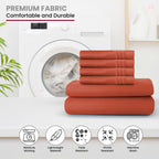 Brushed Microfiber Bed Sheet Set 6 Piece with Embroidered Pillowcases - Hotel Luxury Deep Pocket 16 Inch, Soft Breathable All Season, 24 Colors, Twin Twin XL Full Queen King Cal King