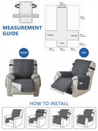 Quilted Recliner Cover with Side Pocket Anti-Slip Elastic Band Pet Furniture Protector – Easy to Install Sofa Recliner Slipcover for Living Room, All-Season Home Decor