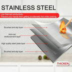 Stainless Steel Splatter Guard 4-Panel Foldable 31.5" - Extra-Wide Grease Splash Shield, Heat Resistant Nonstick Coating, Kitchen Backsplash Protector for Gas Range & Frying Pan | Nuvia Haven
