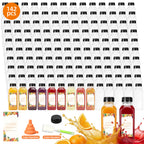 Plastic Juice Bottles with Caps 12oz 16oz Bulk Set 100 118 142 Pcs - Empty Bottles with Labels Funnel & Brush for Juice Smoothie Tea Coffee Party | Nuvia Haven
