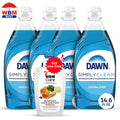 Dawn Dish Soap 4-Pack 14oz Original Scent Concentrated Grease Cutting Dishwashing Liquid for Hand Washing Plates Pots Pans Kitchen Cleaner