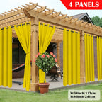 Outdoor Curtain Panels for Patio Gazebo Porch – Weather-Resistant, Light-Filtering Sun Block Privacy Drapes, 4 Panels, Multiple Sizes & Colors