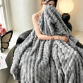 Super Soft Fuzzy Plush Throw Blanket 100% Polyester Lightweight Queen Size Bed Blanket for Women Bedroom Spring Summer 4 Colors 4 Sizes