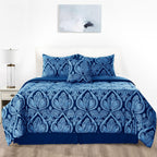 5-Piece Comforter Set – Reversible Quilted Down Alternative Bedding Set with Pillow Shams, Bed Skirt & Cushion | All Season | Twin, Queen, King