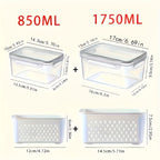 Plastic Food Storage Containers with Drain Baskets & Lids – Leak-Proof Freezer-Safe Reusable Kitchen Boxes for Fruits & Food (6-Piece or 9-Piece Set)