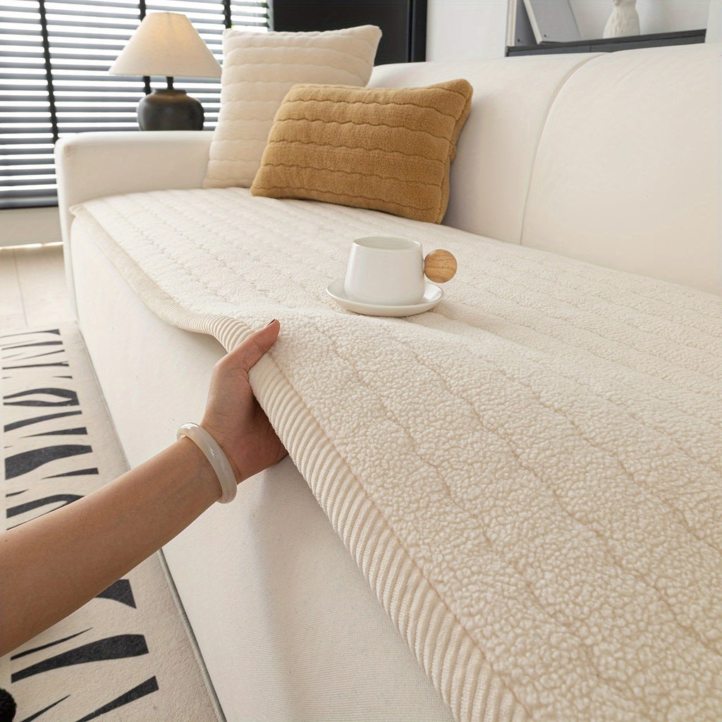 Plaid Sofa Protector Thickened Non-Slip Machine Washable Stretchable Pet Friendly - Sofa Cover for Living Room Bedroom Office Loveseat 4 Seater 6 Colors
