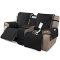 Recliner Loveseat Cover with Console 4-Piece Chenille Quilted Waterproof Slipcover | Non-Slip Pet Scratch Resistant Sofa Protector with Cup Holder Pocket, 9 Colors
