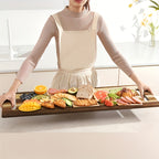Extra Large Acacia Wood Charcuterie Board 36x12 Inch with Handles and 2 Stands - 3ft Rectangular Cheese and Meat Serving Platter for Party Entertaining - Oversized Grazing Board Gift