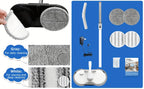 Electric Cordless Spin Mop Dual Motor 150RPM with LED Headlight Water Spray Tank Floor Cleaner for Hardwood Tile Marble Quiet Rechargeable Waxing Scrubber