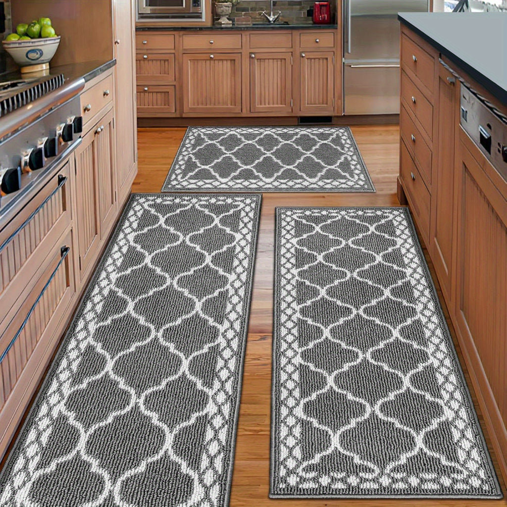 Kitchen Mat Flannel Soft Comfort Non-Skid Washable Farmhouse Floor Mat – Anti-Fatigue Kitchen Rug for Bathroom, Entryway & Indoor Use | Multiple Sizes