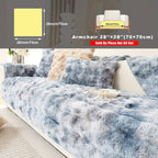 Faux Lamb Fluffy Sofa Cover Modern Gradient – Thick Plush Pet-Friendly Polyester Sofa Protector, Machine Washable 450-500g Fabric for Single, Double, Triple & Combination Sofas