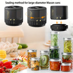 Electric Vacuum Mason Jar Sealing Kit with Lids for Wide Mouth & Regular Mouth Jars Food Preservation Vacuum Sealer