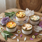 Manifestation Candle – Scented Soy Wax Candle with Golden Crystal & Guidance Card, 3oz, 12+ Hr Burn, for Focus, Meditation & Yoga | Abundance & Law of Attraction Gift for Women (1 or 2 Pack)