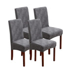 Stretch Jacquard Dining Chair Covers 4/6 Pack – Polar Fleece Slipcovers with Elastic Band, Removable Washable Chair Protector for Dining Room Kitchen Hotel Restaurant Home Decor