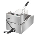 Electric Deep Fryer 6L (1.59 Gal) with Basket, Lid & Temperature Control | Countertop Stainless Steel Deep Fryer for Home Kitchen, Restaurant & Café | 120V US Plug