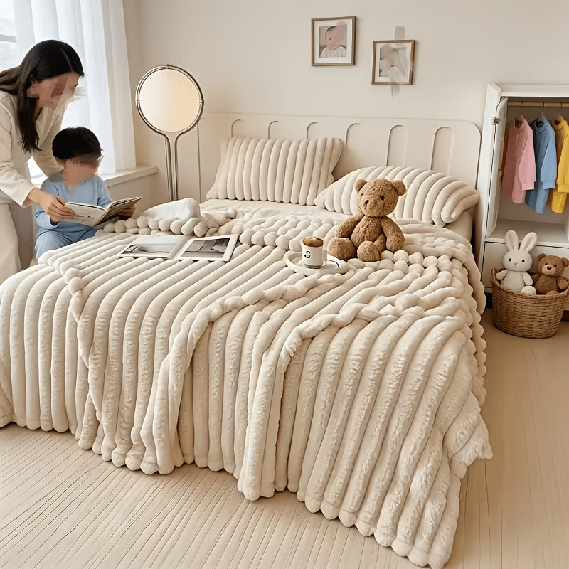 Faux Rabbit Fur Blanket Ultra-Soft Plush Throw for Bed & Couch – Lightweight Cozy Blanket in 8 Colors, Twin to King Size, Safe for Kids & Adults