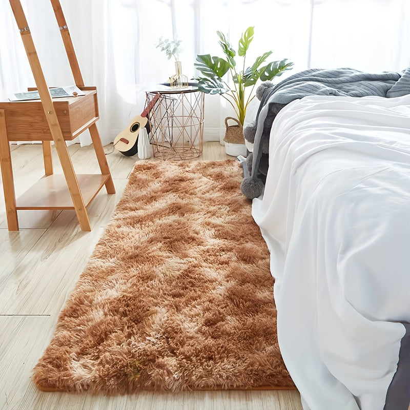 Gradient Tie-Dye Runner Rug Thick Plush Non-Slip & Machine Washable – Soft Bedside Mat for Bedroom, Living Room, Bay Window & Hallway – 40x120cm 5 Colors