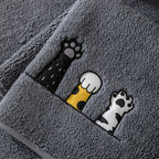 Sherpa Sofa Cover with Cat Paw Embroidery – Thick Plush Non-Slip Couch Slipcover, Pet-Friendly & Machine Washable Furniture Protector