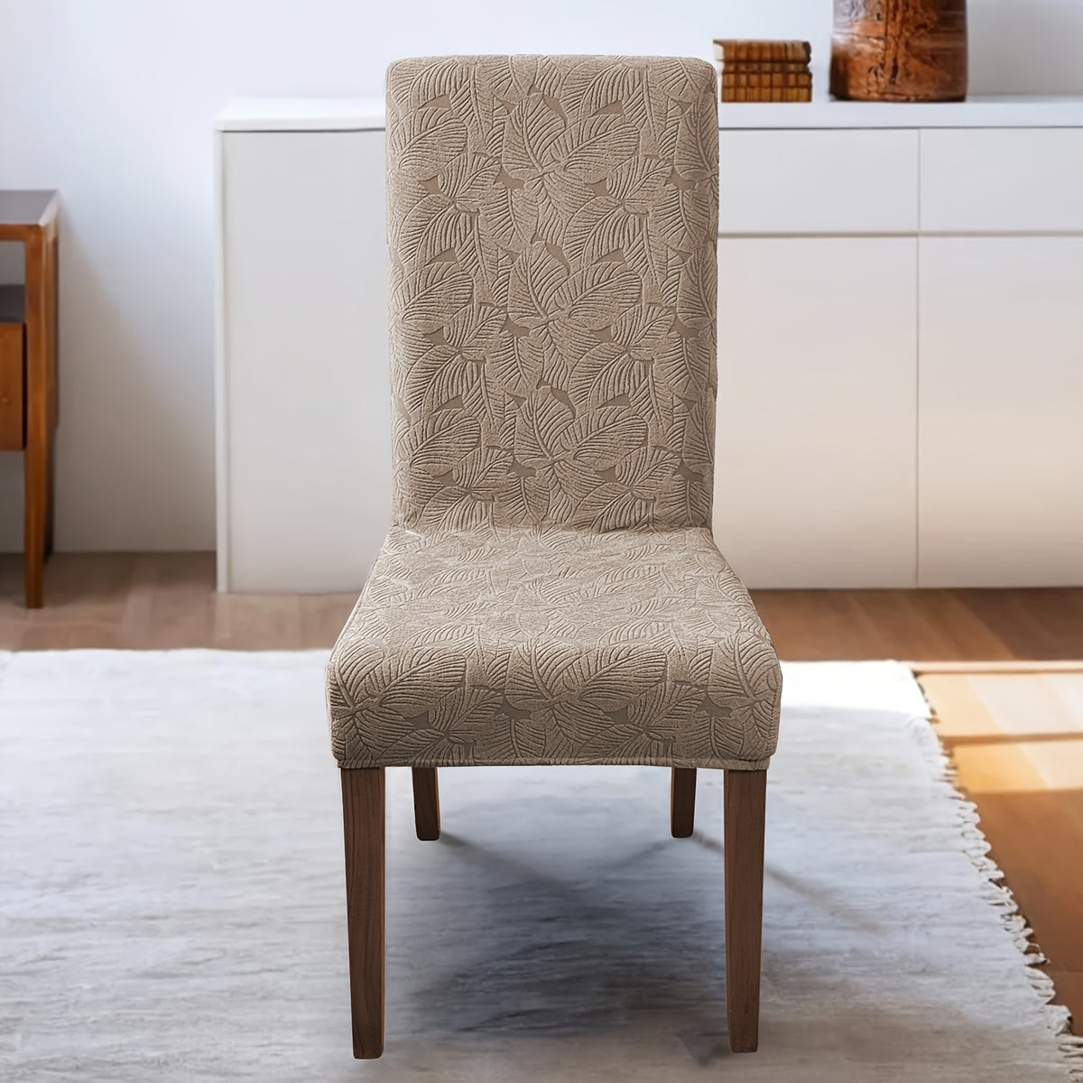 Dining Chair Covers 4/6pcs – Plant Print Stretch Parsons Chair Slipcovers 90% Polyester Elastic Band All-in-One Seat & Back Protector, Vintage Elegant Style for Kitchen Wedding Mother's Day Gift