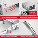 Manual Meat Slicer Stainless Steel for Frozen Meat & Beef Rolls – Easy-Clean Handheld Cutter for Hot Pot, Shabu Shabu, BBQ, Vegetables & Soft Bone, Home Kitchen (Model ZD-01)