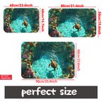 Sea Turtle Illusion Doormat 700GSM, Non-Slip Microfiber Absorbent Rug, Machine Washable Mat for Bathroom Bedroom Living Room Entrance Outdoor Camping