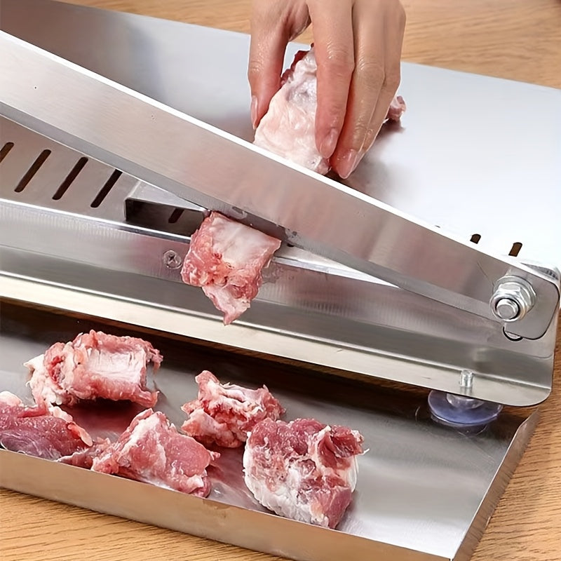 Manual Meat Slicer Stainless Steel for Frozen Meat & Beef Rolls – Easy-Clean Handheld Cutter for Hot Pot, Shabu Shabu, BBQ, Vegetables & Soft Bone, Home Kitchen (Model ZD-01)