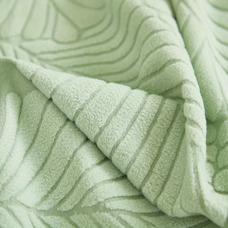 Stretch Jacquard Recliner Cover Large Leaf Pattern Armchair Slipcover Furniture Protector for Living Room Bedroom Office Single Seat Sofa Chair Cover Green Gray Blue