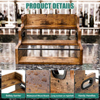 3-Step Solid Wood Liquor Bottle Display Shelf Countertop Wine Rack Bar Organizer for Whiskey Spirits Coffee Syrup Spice Bottles Home Bar Kitchen