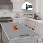 Silicone Kitchen Counter Mat Extra Large, Nonslip Heat Resistant Countertop Protector, Nonstick Waterproof Craft Mat & Table Placemat, Multi-Size in Gray, Black & Translucent