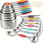 Measuring Cups & Spoons Set | Dry & Liquid | Choose 8-Piece Cups, 9-Piece Spoons, or 17-Piece Complete Set