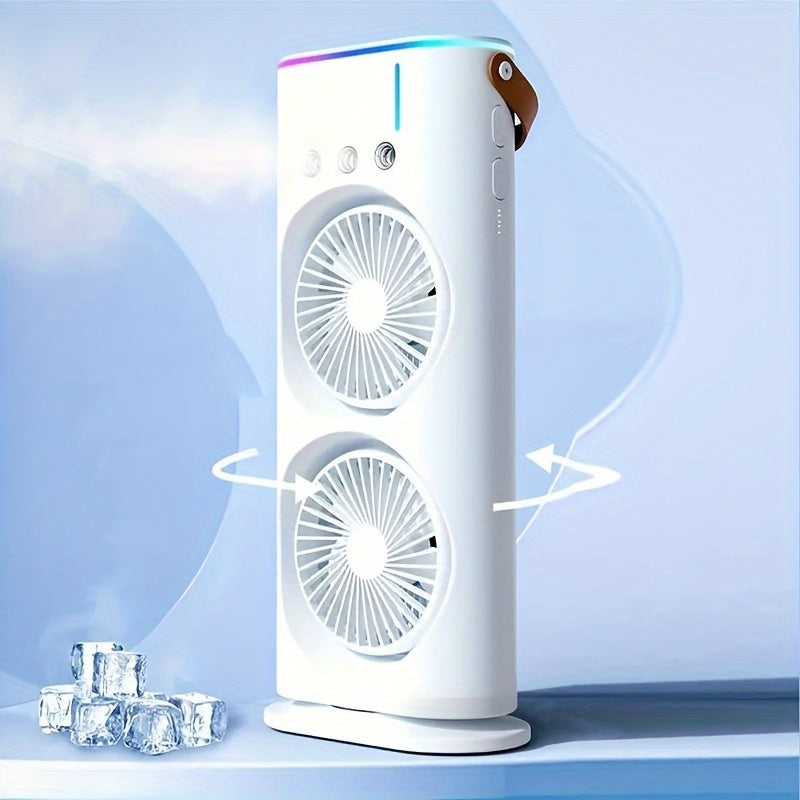 Portable Misting Fan – USB Rechargeable Water-Cooled Fan for Outdoor, Camping, RV, Office & Travel | Button Control | Summer Cooling Essential