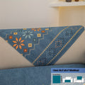 Embroidered Chenille Sofa Slipcover Bohemian Geometric Floral Pattern | Non-Slip Machine Washable Couch Cover for 1-2-3-4 Seater with Armrest & Pillow Cover Options, 6 Colors
