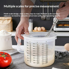 2.5L Mixing Bowl with Lid, Measuring Cup & Scale – Splash-Proof, Durable Plastic, 84.5oz Large Capacity for Salad, Baking & Food Storage