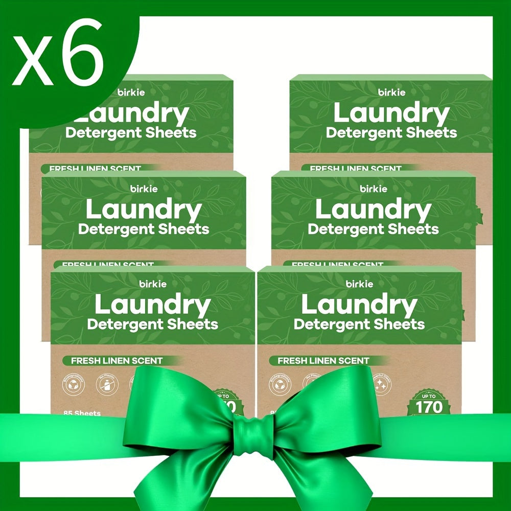 Laundry Detergent Sheets 170 Loads – 85 Sheets Liquid-Free Eco-Friendly Formula, Fresh Linen Fragrance, No Plastic Jug, HE Compatible, Available in Multi-Packs