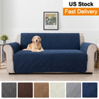 Quilted Sofa Cover One-Piece Cushion Slipcover with Anti-Slip Elastic Band – Pet-Friendly Scratch-Resistant Washable Removable Furniture Cover for Living Room Bedroom Hotel Home Decor