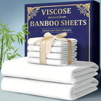 Bamboo Cooling Bed Sheet Set 4 Pcs - 2300TC Ultra Soft Breathable Deep Pocket Fitted Sheet Flat Sheet Pillowcases, Shrink Resistant All Season Bedding for Twin Full Queen King