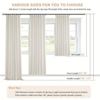 100% Blackout Faux Linen Curtains 4 Panels - Thermal Insulated Drapes with Clip Rings or Rod Pocket, Extra Wide 50" Panels for Bedroom Living Room, 10 Colors 4 Lengths
