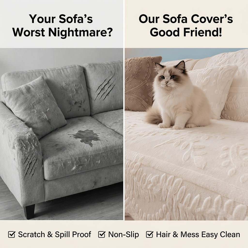 Thick Faux Rabbit Plush Sofa Cover – Soft Non-Slip Washable Pet-Friendly Furniture Protector for Living Room, Bedroom & Office – 4 Colors, Armrest to 4-Seat