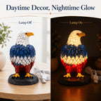 Eagle Night Light Boho Retro 3D Resin Animal Table Lamp – Stained Glass Style LED Bedroom Desk Lamp, Creative Home Decor Gift for Birthday Christmas