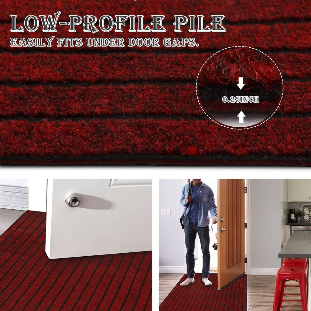 Runner Rug for Hallway Entryway Kitchen – Indoor Outdoor Non-Slip Rubber Backing, 200+ Custom Sizes, 8 Colors, Stain Resistant Low Pile Carpet Runner