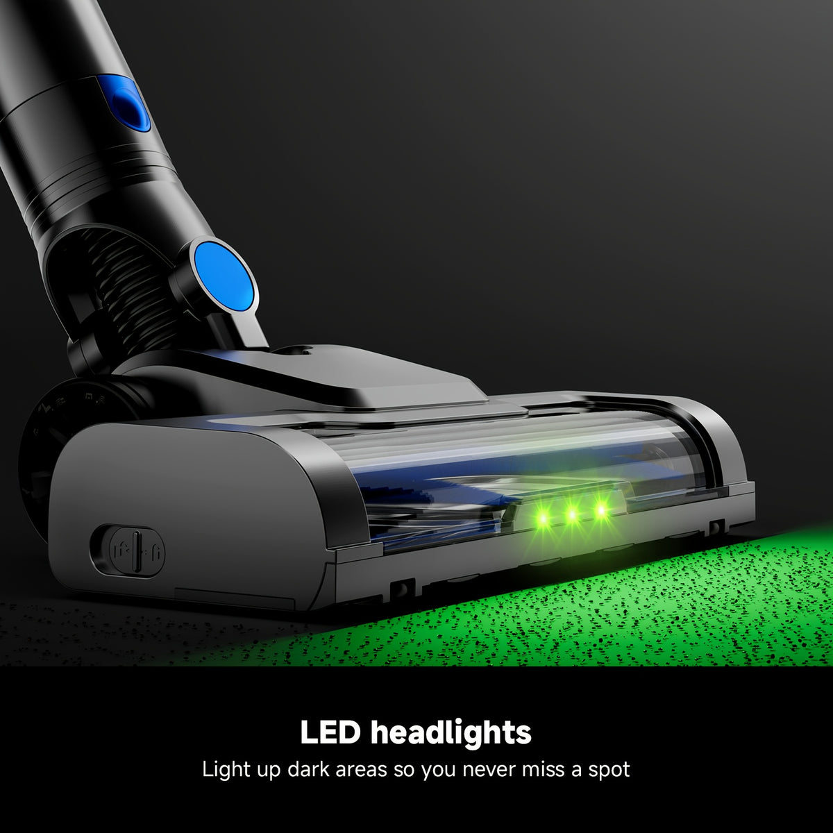 Cordless Vacuum Cleaner 54-64 KPA Lightweight with Anti-Tangle Brush, Removable Battery & Green LED – 45-Min Runtime for Carpet, Pet Hair, Hardwood Floors & Car Detailing