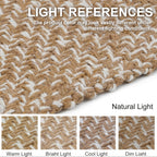 Hallway Runner Rug Washable Braided Woven Low-Profile Grey Cream Indoor Entryway Kitchen Laundry Room Bedroom Doorway Floor Carpet 2x6 2x8 ft Home Decor