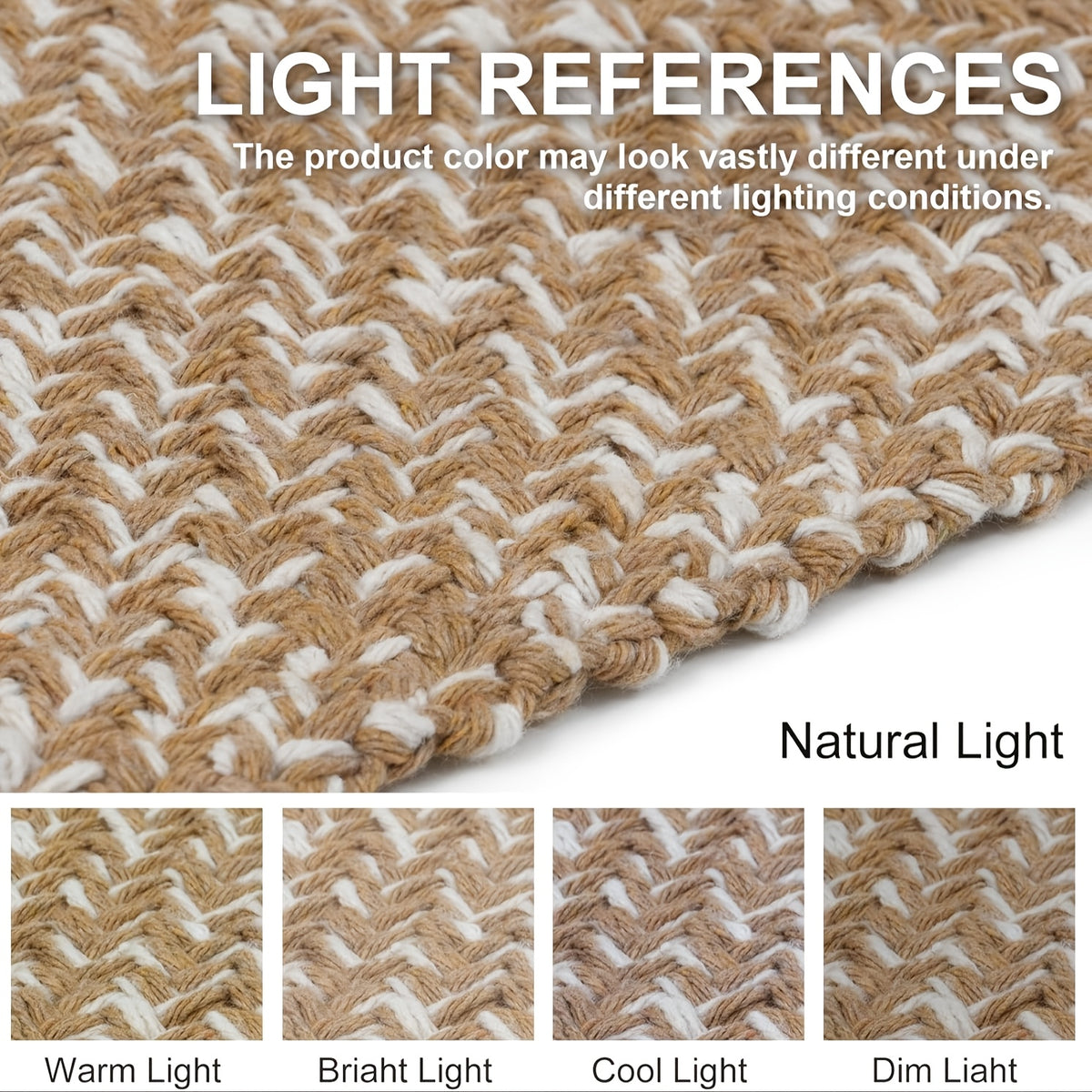 Hallway Runner Rug Washable Braided Woven Low-Profile Grey Cream Indoor Entryway Kitchen Laundry Room Bedroom Doorway Floor Carpet 2x6 2x8 ft Home Decor