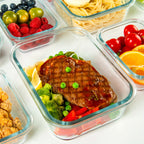 12-Pack Glass Food Storage Containers with Airtight Lids – Meal Prep Containers, Dishwasher Safe, BPA Free, Mother's Day & Holiday Gift Set