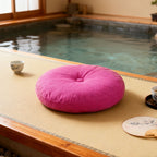 Round Seat Cushion 40x40cm 15cm Thick Firm Futon Meditation Mat Removable Linen Cover Chair Pad for Office Dining Chair Home Decor All Seasons Christmas