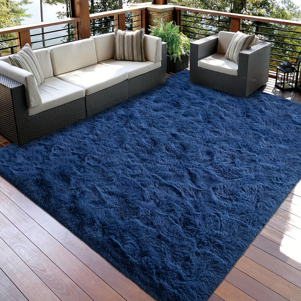 Shaggy Runner Rug Soft Fluffy Area Rug Non-Slip Plush Carpet for Bedroom Hallway Dorm Living Room – Jacquard & Tie-Dye Colors, 2x6 3x5 6x9 8x10 Feet