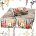 Pocket Facial Tissue Packs 50 Pack, 500 Sheets 3-Ply Disposable Travel Tissues Slim Design with Retro Flower Pattern, Perfect for Purse Weddings Guests & Home Decor