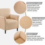 Elastic Stretch Armchair Sofa Cover, Corn Velvet Knit Non-Slip Solid Color Sofa Slipcover Protective Cover for Small Single Armrest Chair Living Room Pet-Friendly